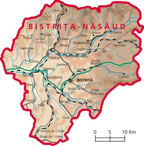 Harta judetul Bisitrita-Nasaud