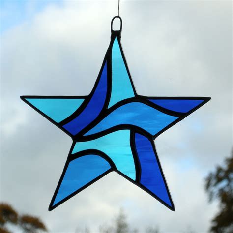 Stained Glass Star (Abstract) in blues | Vidrieras de navidad, Diseños ...