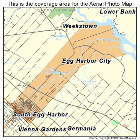 Aerial Photography Map of Egg Harbor City, NJ New Jersey