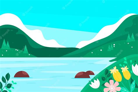 Free Vector | Hand drawn spring landscape