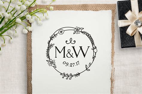 Wedding Stamp, Custom Rubber Stamp, DIY Wedding Stamp, Monogram Weddin – SayaBell Stamps