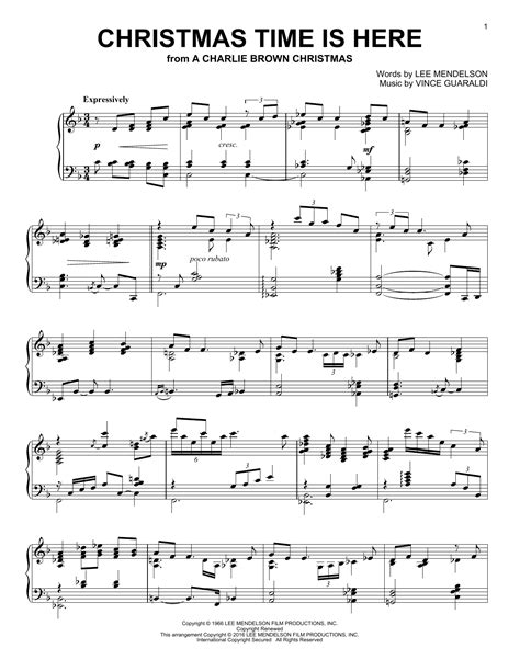 Christmas Time Is Here sheet music by Vince Guaraldi (Piano – 173263)