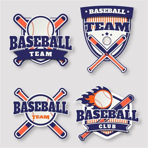 Free Vector | Hand drawn flat design baseball logo