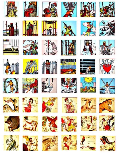 Vintage Tarot Card Zodiac Signs Art Clipart Digital Download | Etsy ...