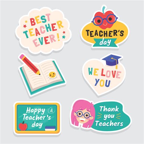 Teachers Day Cute Sticker Set 3226254 Vector Art at Vecteezy