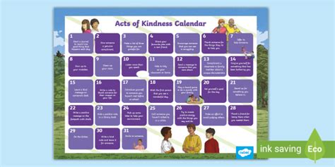 FREE! - Random Acts of Kindness Calendar | Editable Calendar