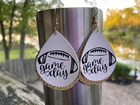 Football earrings game day earrings sports earrings | Etsy