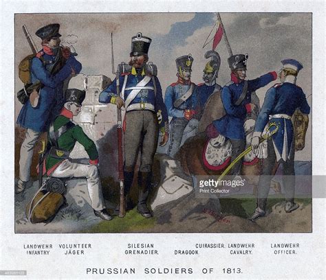 Prussian soldiers of 1813. Landwehr infantry; Volunteer Jager; Silesian ...