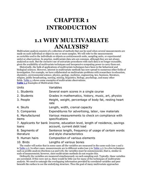 Methods of multivariate analysis