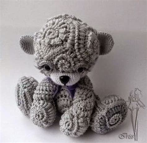 Irina: Cute freeform crochet Teddy. Lesson.