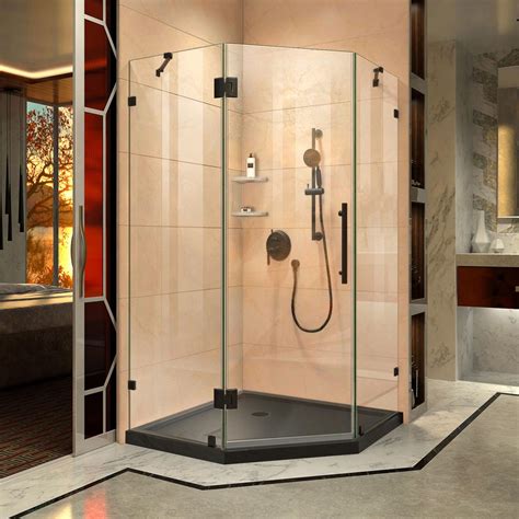 DreamLine Prism Lux 36 in. x 36 in. x 74.75 in. Frameless Hinged Shower ...