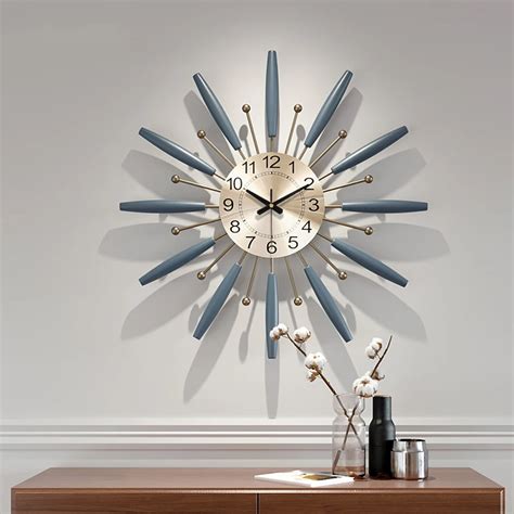 Large Metal Wall Clock Modern Design Creative Nordic Simple Atmosphere Luxury Art Quartz Clocks ...