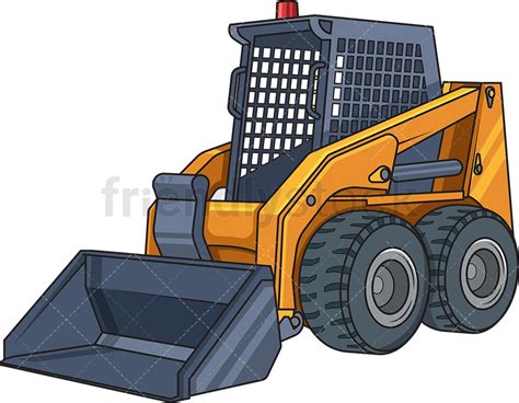 Realistic Skid Steer Loader Cartoon Vector Clipart - FriendlyStock