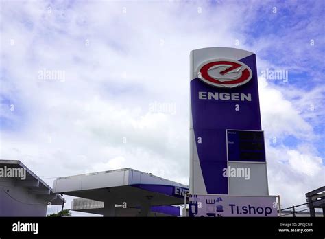 Engen Gas station, public ground, Mauritius Stock Photo - Alamy