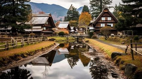 Premium AI Image | shirakawa go village japan