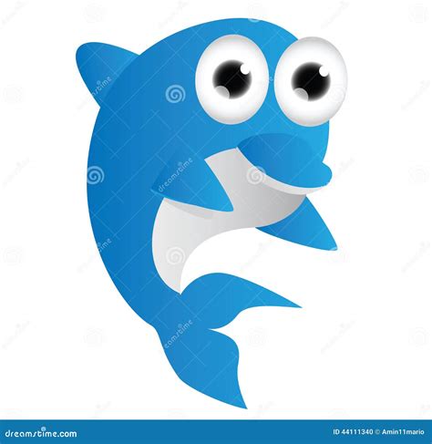 Blue dolphin cartoon stock illustration. Illustration of isolated - 44111340