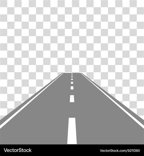 Straight road on transparent Royalty Free Vector Image