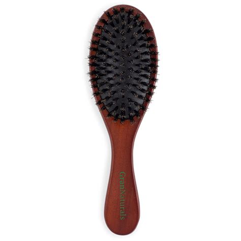 GranNaturals Boar Bristle Wooden Oval Hair Brush for Women and Men