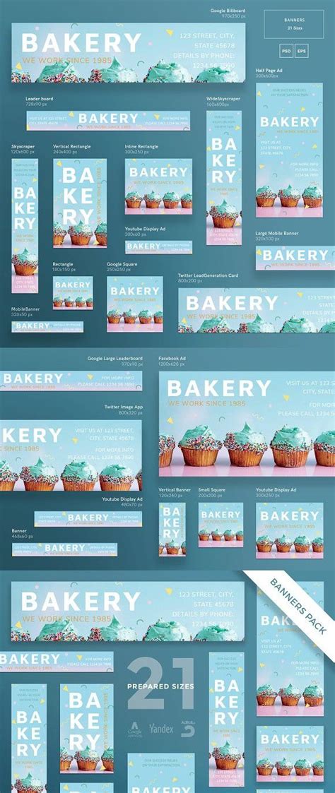 Bakery Banners Pack | 21 Various Forms and Sizes