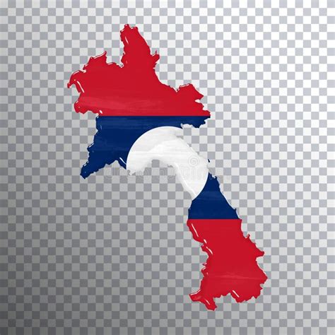 Laos Flag and Map, Transparent Background Stock Illustration ...