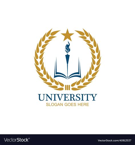 University academy school and course logo design Vector Image