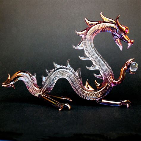 Hand Blown Glass Dragon Crystal Serpent | Dragon figurines, Art glass jewelry, Glass figurines