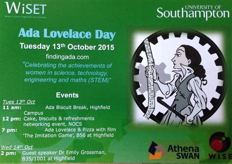 » Ada Lovelace Day Celebrations WiSET+