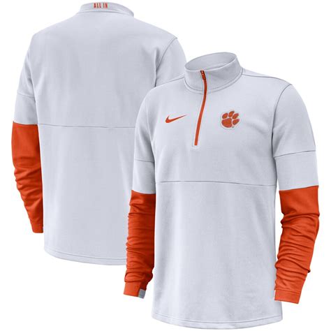 Men's Nike White Clemson Tigers Coaches Performance Quarter-Zip ...