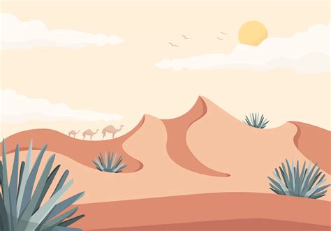 Vector Desert Landscape Illustration 224418 Vector Art at Vecteezy