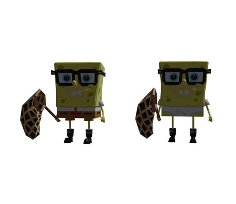 Models of SpongeBob in jellyfishing gear from Revenge of the Flying Dutchman (GameCube) : r ...