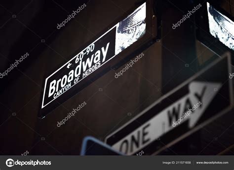 Broadway Wall Street Signs Night Manhattan New York Stock Photo by ©butoc_89@mail.ru 211571658