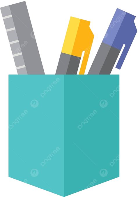 Flat Icon Pen Pot Icons Pictogram Color Vector, Icons, Pictogram, Color PNG and Vector with ...