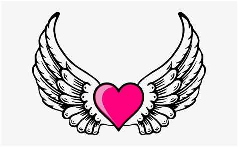 Female Angels With Wings Angel Halo Clip Art - Pink Heart With Wings ...