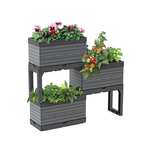 Modular Planter Set - Grey | Modular raised garden beds, Raised garden, Garden beds