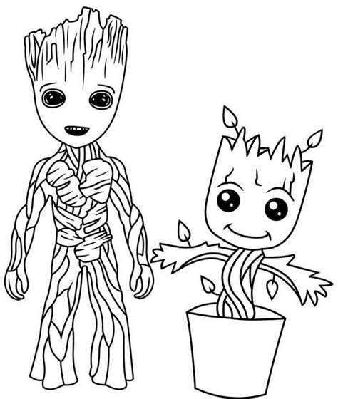 7 Fun Groot Coloring Pages for Marvel Fans | Avengers coloring pages ...