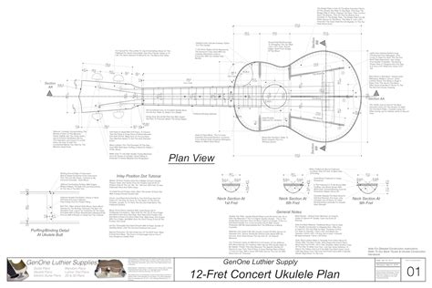 Concert Ukulele Plans - GenOne Luthier Services