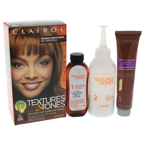 Clairol Textures & Tones Permanent Moisture-Rich Haircolor - # 5G Light Golden Brown - 1 ...