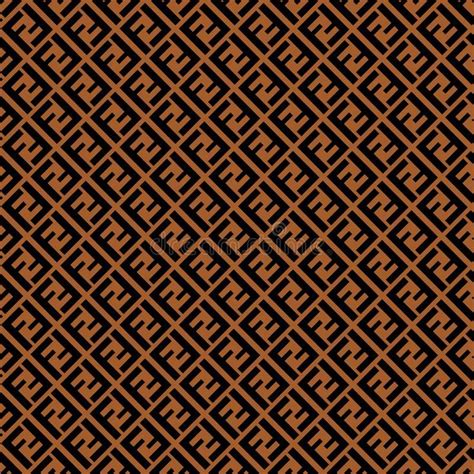 Seamless pattern with fendi logo. Design for fabric textile on brown background. royalty free ...