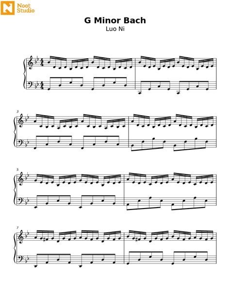 G Minor Bach by Luo Ni Sheet music for Piano (Solo) | Musescore.com