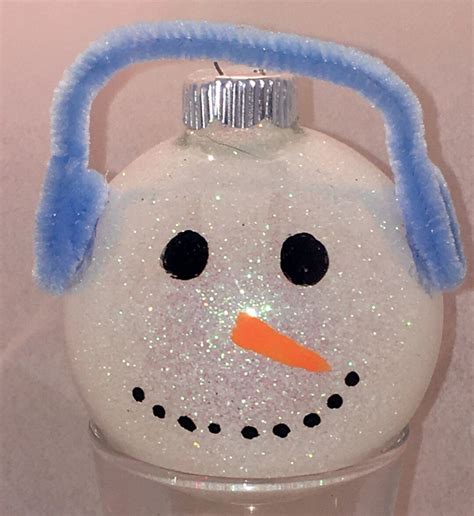 Snowman Ornament Snowman Glitter Ornament Snowman Face Ornament Snowman ...