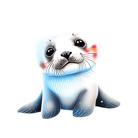 Snow Covered Baby Seal Graphic · Creative Fabrica