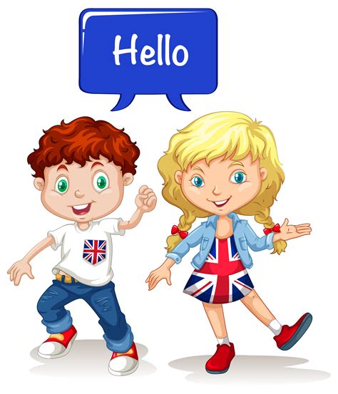 British boy and girl saying hello 296933 Vector Art at Vecteezy