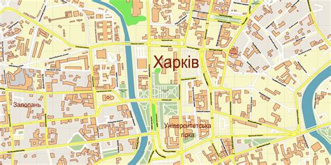 Kharkiv Ukraine Map Vector Exact City Plan High Detailed Street Map editable Adobe Illustrator ...