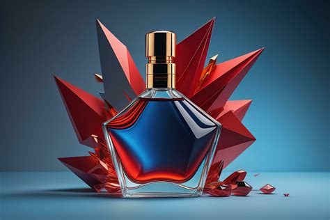 Perfume bottle on blue background. generative ai 27057082 Stock Photo at Vecteezy