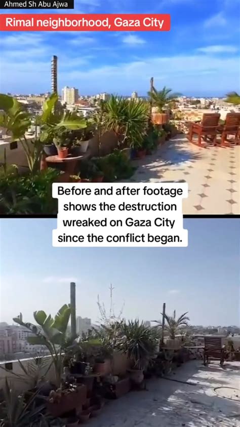 Gaza before and after : r/Palestine