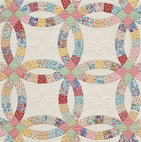 Double Wedding Ring PRECUT Quilt Kit 1930's by TheFoxandtheFable