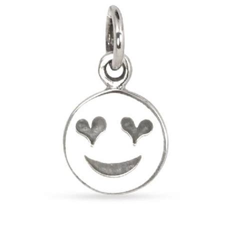 Sterling Silver Heart Eye Emoji Charm 14x8mm 1pc High - Etsy