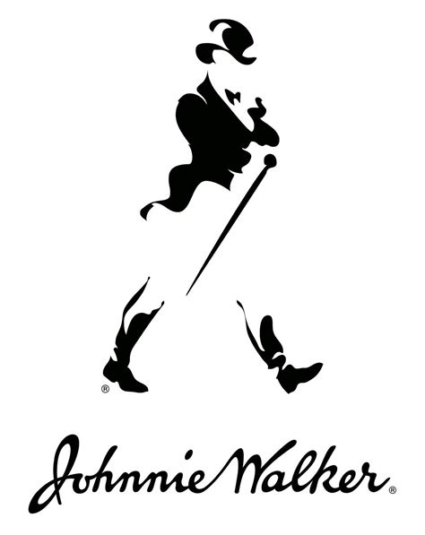 Download Classic Johnnie Walker Logo on a Black Background Wallpaper | Wallpapers.com