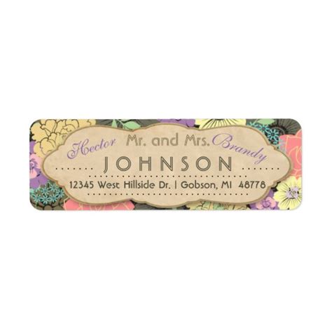 Vintage Floral Return Address Labels | Zazzle.com