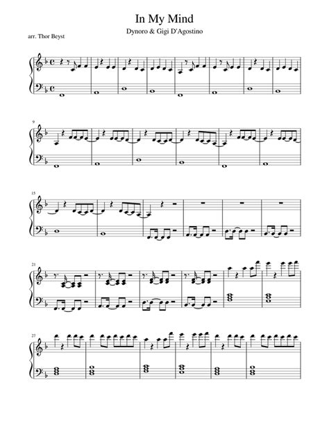 In My Mind Sheet music for Piano (Solo) Easy | Musescore.com